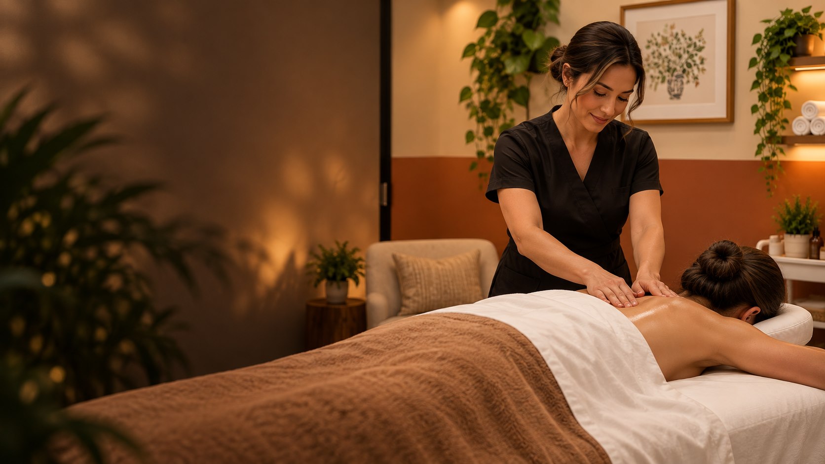 Stillwater Spa massage treatment in a warm, relaxing room