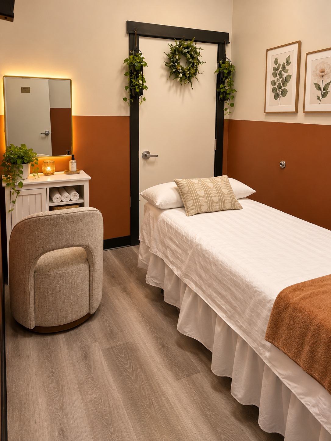 A peaceful private treatment room at Stillwater Spa